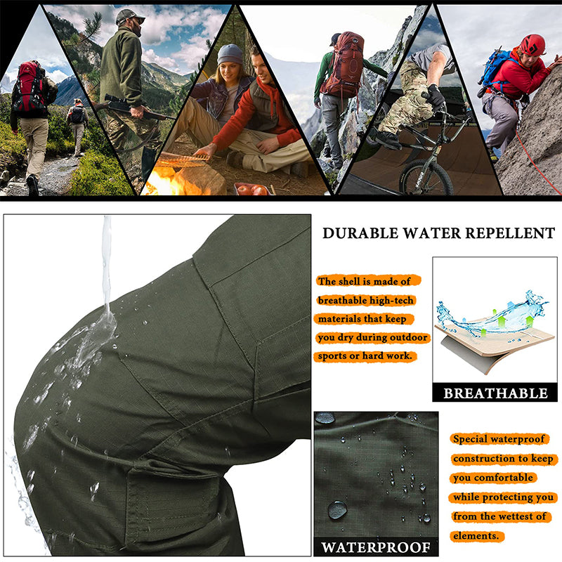 TRGPSG Men's Waterproof Hiking Pants,Scratch-Resistant Military Combat Tactical Pants,Outdoor Work BDU Cargo Pants Workwear