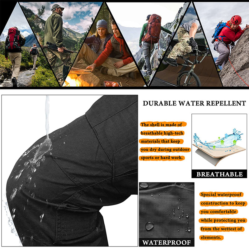 TRGPSG Men's Waterproof Hiking Pants,Scratch-Resistant Military Combat Tactical Pants,Outdoor Work BDU Cargo Pants Workwear
