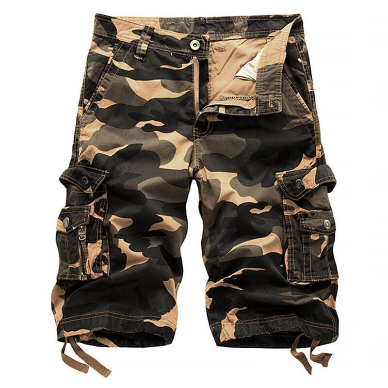 TRGPSG Men's Cargo Shorts Multi-Pocket Below Knee Cotton Work Shorts