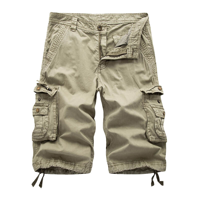 TRGPSG Men's Cargo Shorts Multi-Pocket Below Knee Cotton Work Shorts