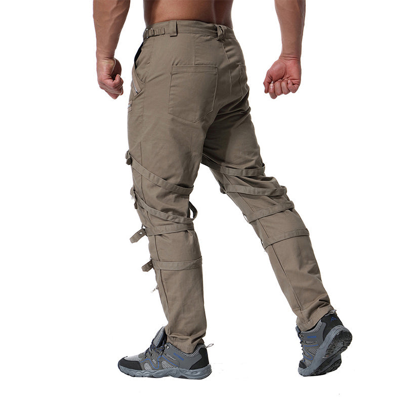 TRGPSG Men's Fashion Hiphop Rock Punk Gothic Pants Techwear Sport Hiking Riding Cotton Casual Cargo Pants