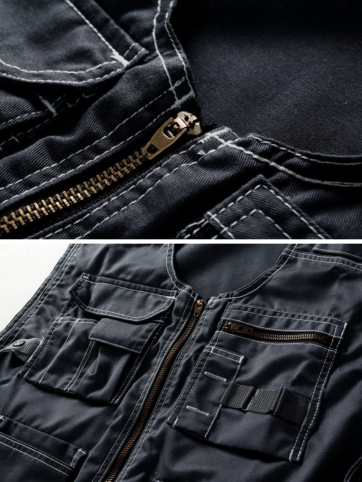 TRGPSG Men's Utility Vest with Multiple Pockets Tool Workwear