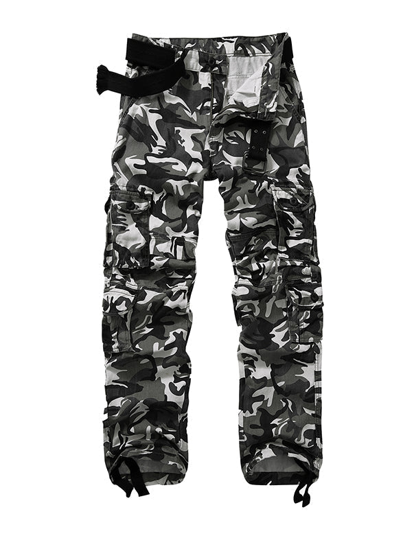 TRGPSG Men's Cargo Pants with Multi Pockets Camo Hiking Pants(No Belts)
