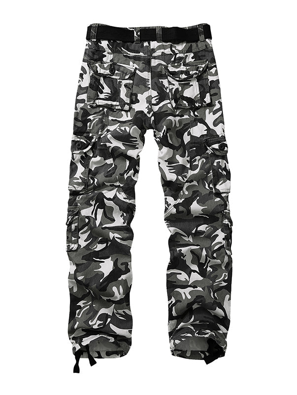 TRGPSG Men's Cargo Pants with Multi Pockets Camo Hiking Pants(No Belts)