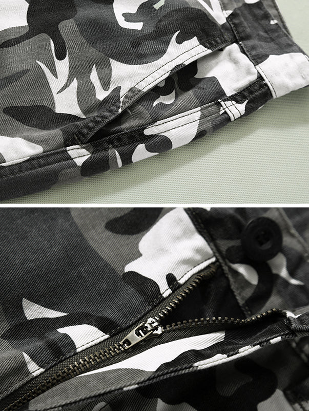 TRGPSG Men's Cargo Pants with Multi Pockets Camo Hiking Pants(No Belts)