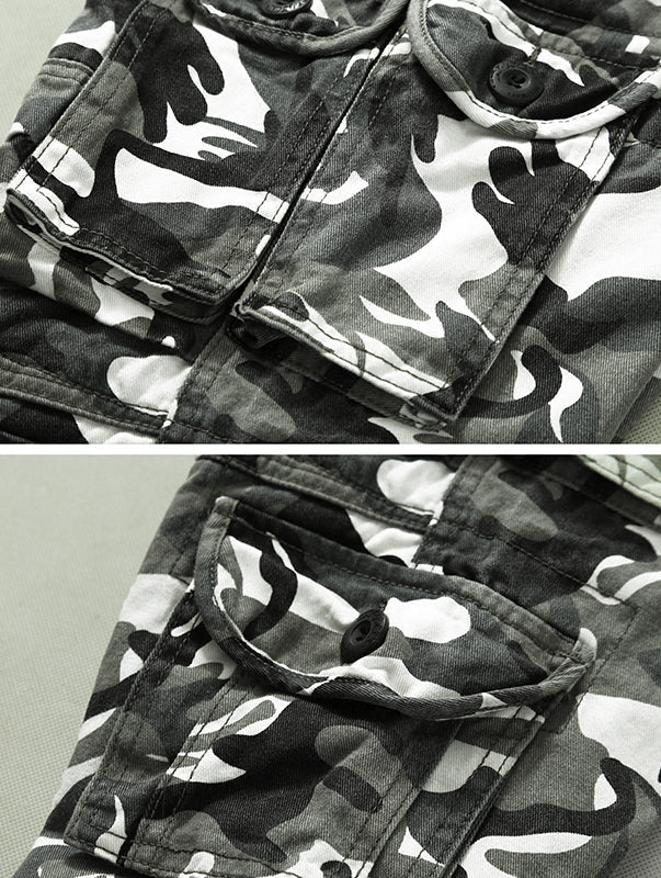 TRGPSG Men's Cargo Pants with Multi Pockets Camo Hiking Pants(No Belts)