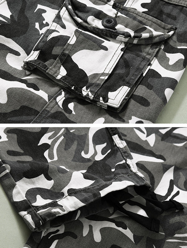 TRGPSG Men's Cargo Pants with Multi Pockets Camo Hiking Pants(No Belts)