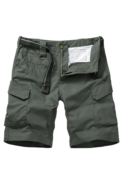 TRGPSG Men's Hiking Shorts Elastic Waist Tactical Work Shorts Lightweight Casual Fishing Cargo Shorts for Men with 6 Pockets