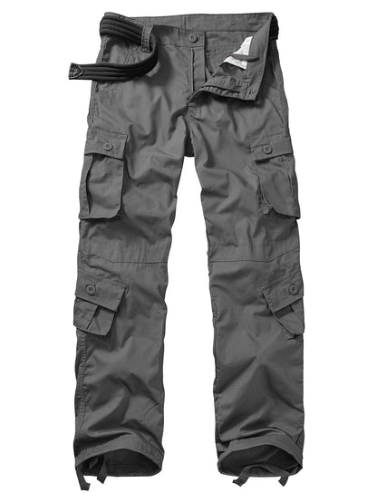 TRGPSG Men's Casual Work Cargo Pants Outdoor Hiking Pants with Pockets(No Belts)