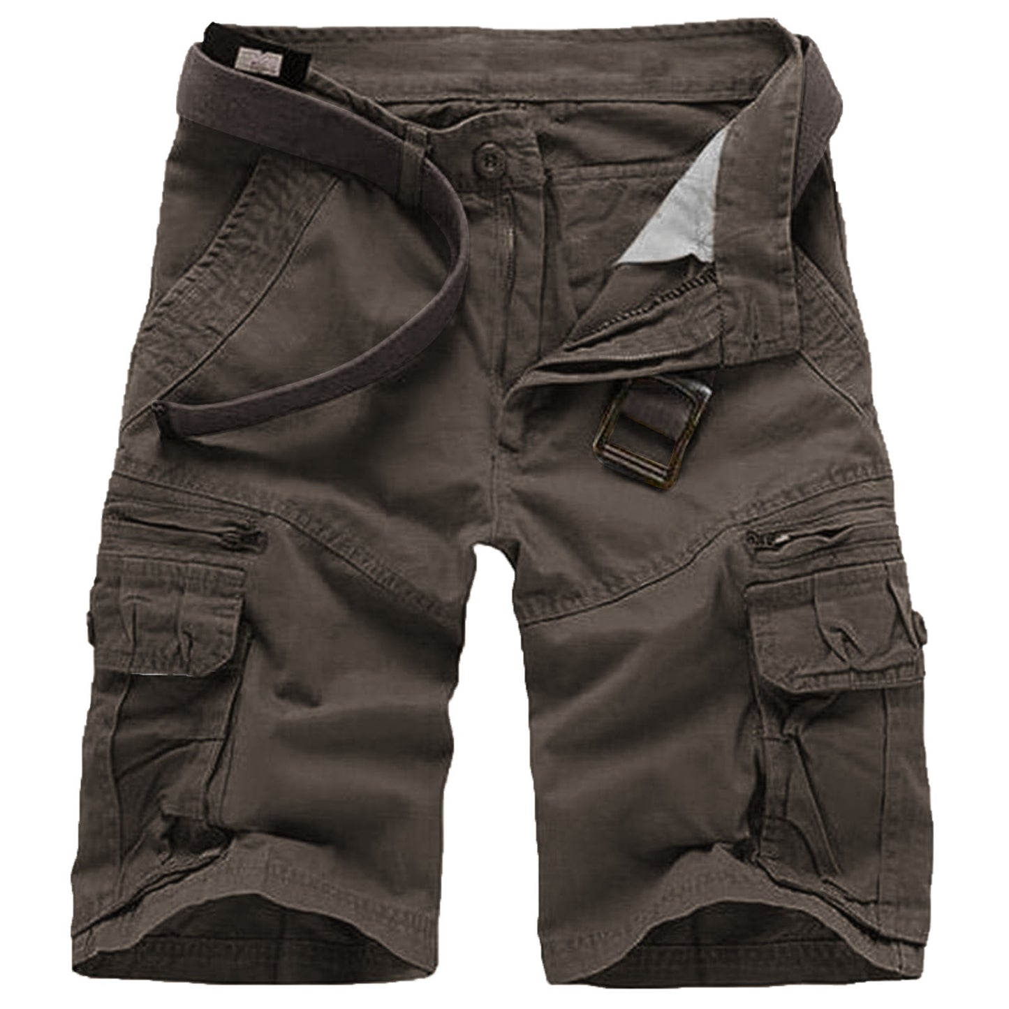 TRGPSG Men's Cotton Casual Cargo Shorts with Multi Pockets(No Belt)