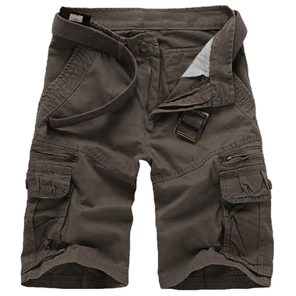 TRGPSG Men's Cotton Casual Cargo Shorts with Multi Pockets(No Belt)