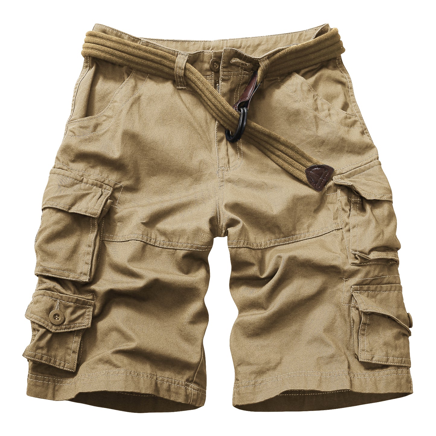 TRGPSG Women's Cargo Shorts, 9-Pocket Cotton Blend Utility Shorts for Hiking and Work, Mid-Rise Relaxed Fit Summer Apparel