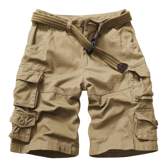 TRGPSG Women's Cargo Shorts, 9-Pocket Cotton Blend Utility Shorts for Hiking and Work, Mid-Rise Relaxed Fit Summer Apparel