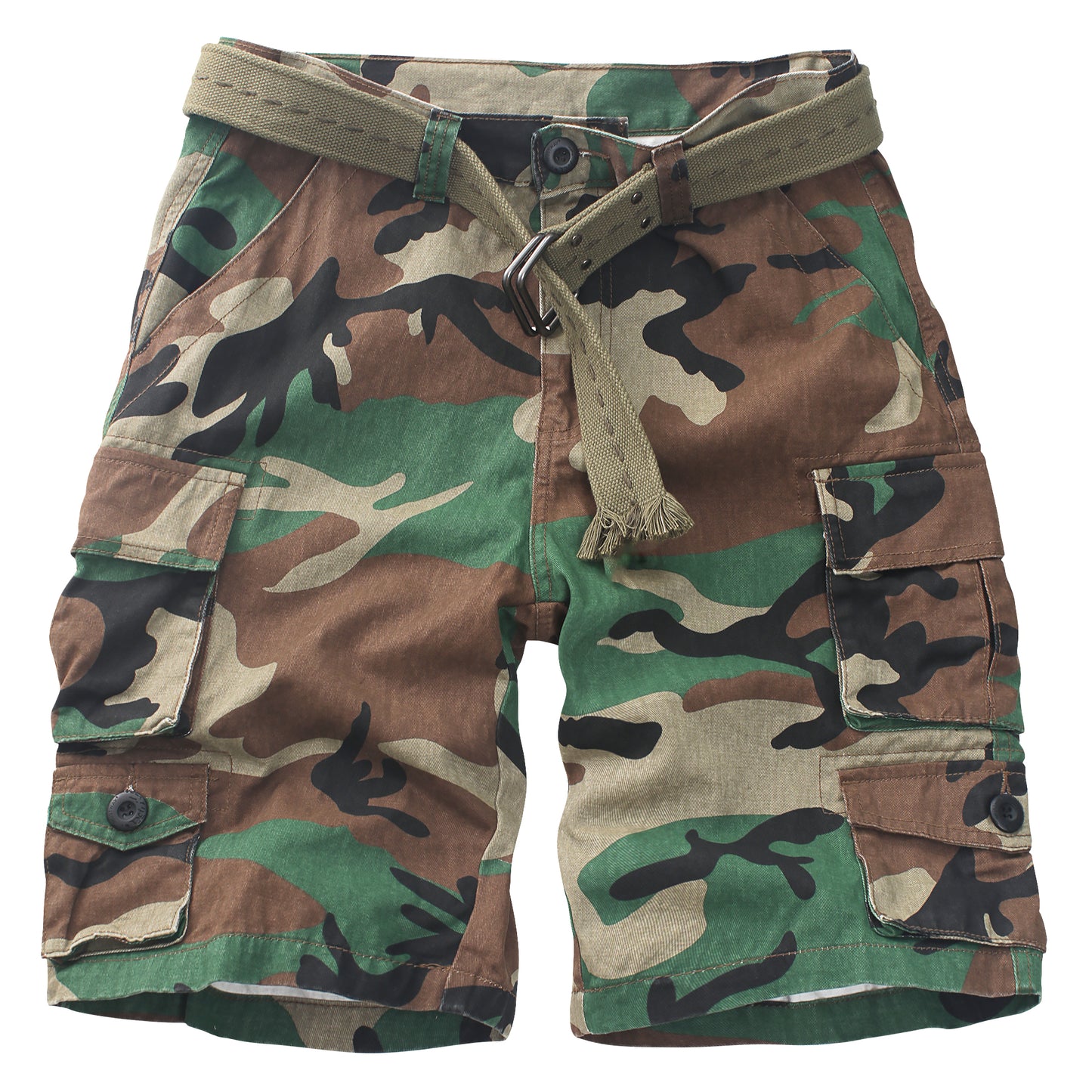 TRGPSG Men's Cargo Shorts with 9-Pockets, Comfort Camo Cotton Durability Shorts,Casual Cargo Style Work Shorts