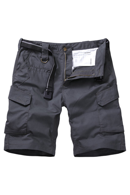 TRGPSG Men's Hiking Shorts Elastic Waist Tactical Work Shorts Lightweight Casual Fishing Cargo Shorts for Men with 6 Pockets