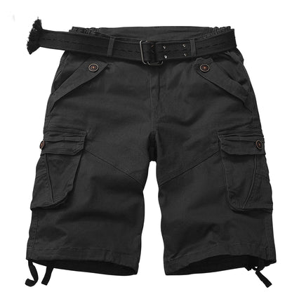 Women's Casual Fitted Multi-Pockets Twill Bermuda Cargo Shorts(No Belt)