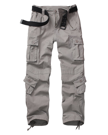 TRGPSG Women's Cargo Pants with 8 Pockets Cotton Casual Work Pants(No Belt)
