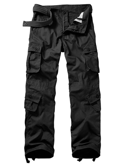 TRGPSG Men's Casual Work Cargo Pants Outdoor Hiking Pants with Pockets(No Belts)