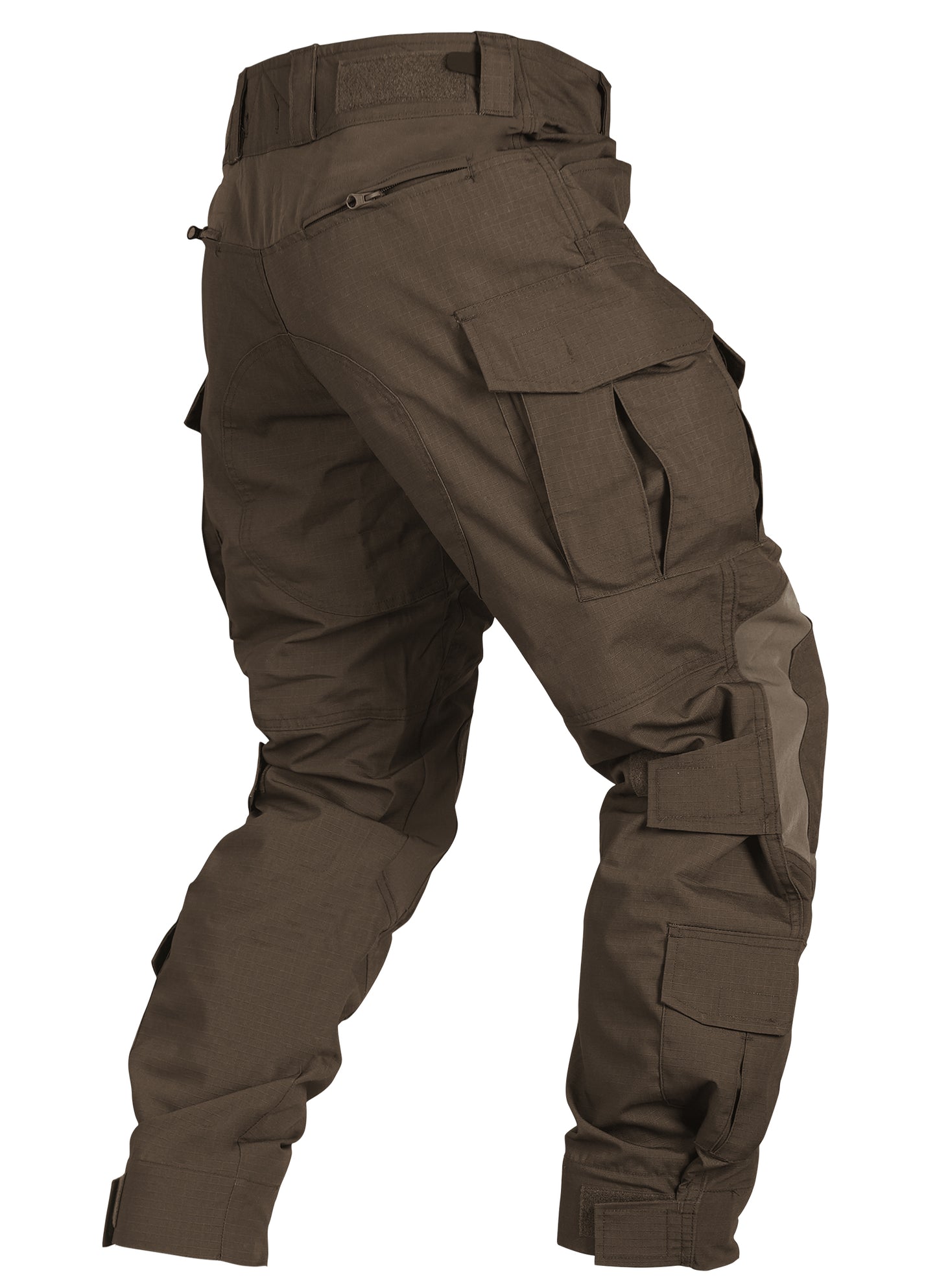 TRGPSG Men's Outdoors Camo Pants with Knee Pads, Camo Hunting Pants Waterproof Hiking Work Pants 10 Pockets (No Belt)