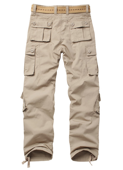 TRGPSG Men's Casual Work Cargo Pants Outdoor Hiking Pants with Pockets(No Belts)