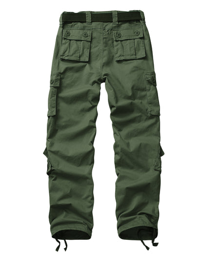 TRGPSG Women's Cargo Pants with 8 Pockets Cotton Casual Work Pants(No Belt)