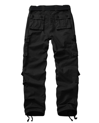 TRGPSG Women's Cargo Pants with 8 Pockets Cotton Casual Work Pants(No Belt)