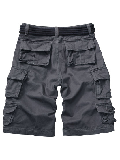 TRGPSG Men's Cargo Shorts with 9-Pockets, Comfort Camo Cotton Durability Shorts,Casual Cargo Style Work Shorts