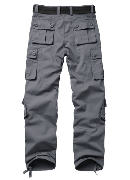 TRGPSG Men's Casual Work Cargo Pants Outdoor Hiking Pants with Pockets(No Belts)