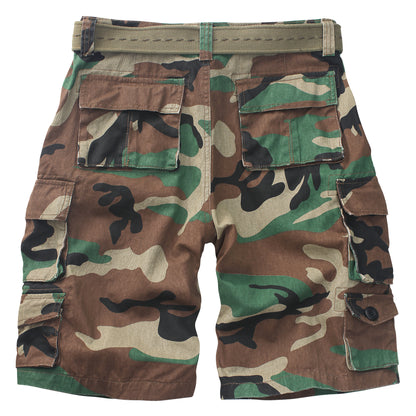 TRGPSG Men's Cargo Shorts with 9-Pockets, Comfort Camo Cotton Durability Shorts,Casual Cargo Style Work Shorts