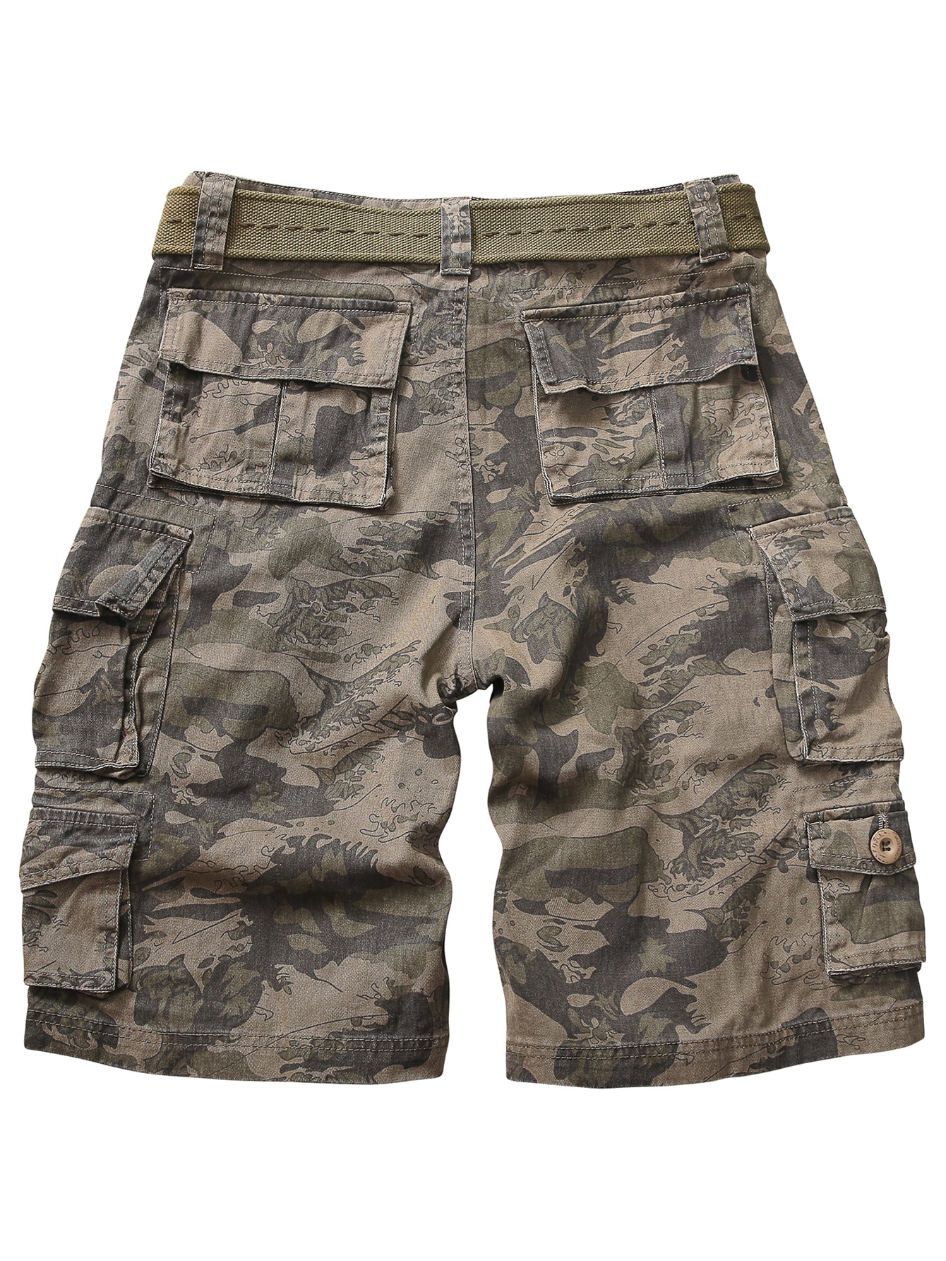 TRGPSG Men's Cargo Shorts with 9-Pockets, Comfort Camo Cotton Durability Shorts,Casual Cargo Style Work Shorts