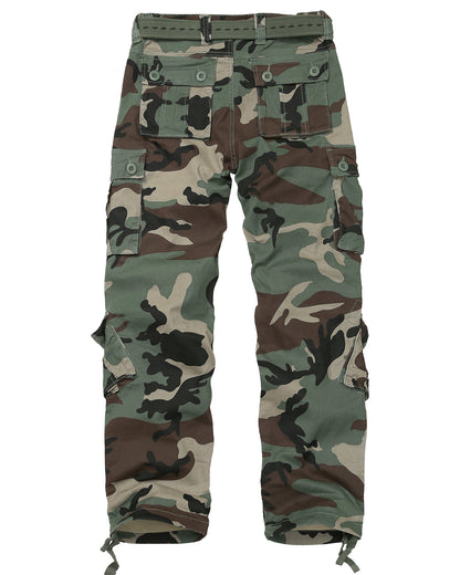 TRGPSG Women's Cargo Pants with 8 Pockets Cotton Casual Work Pants(No Belt)