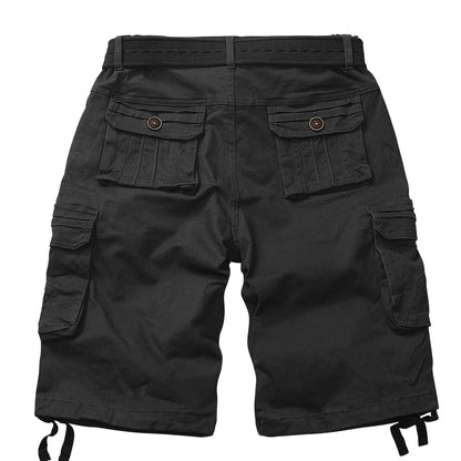Women's Casual Fitted Multi-Pockets Twill Bermuda Cargo Shorts(No Belt)