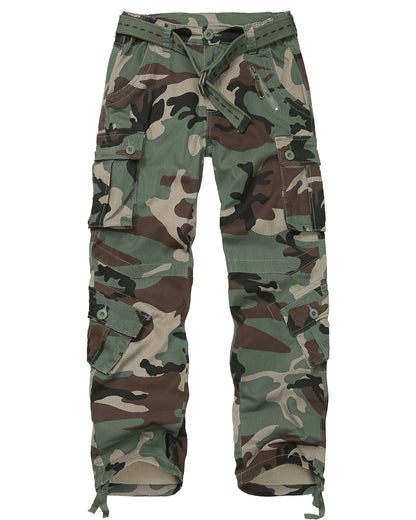 TRGPSG Women's Cargo Pants with 8 Pockets Cotton Casual Work Pants(No Belt)
