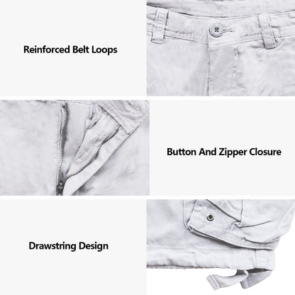 TRGPSG Men's Cargo Shorts,Work Shorts with 6-Pocket Classic All Cotton Hiking Shorts(No Belts)