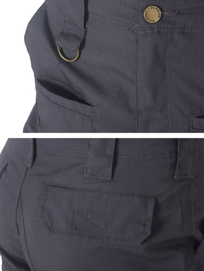 TRGPSG Men's Hiking Shorts Elastic Waist Tactical Work Shorts Lightweight Casual Fishing Cargo Shorts for Men with 6 Pockets