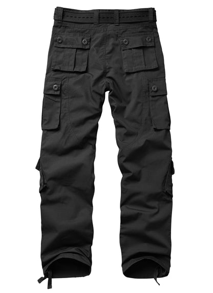 TRGPSG Men's Casual Work Cargo Pants Outdoor Hiking Pants with Pockets(No Belts)