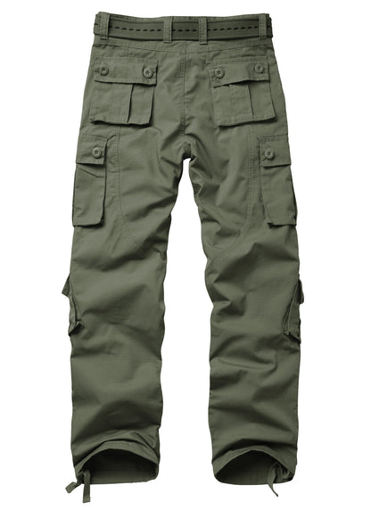 TRGPSG Men's Casual Work Cargo Pants Outdoor Hiking Pants with Pockets(No Belts)