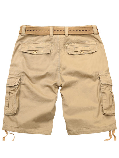 TRGPSG Lightweight Cargo Shorts for Men,Comfort Cargo Style with 6 Pockets,Casual Cotton Durability Work Shorts(No Belts)
