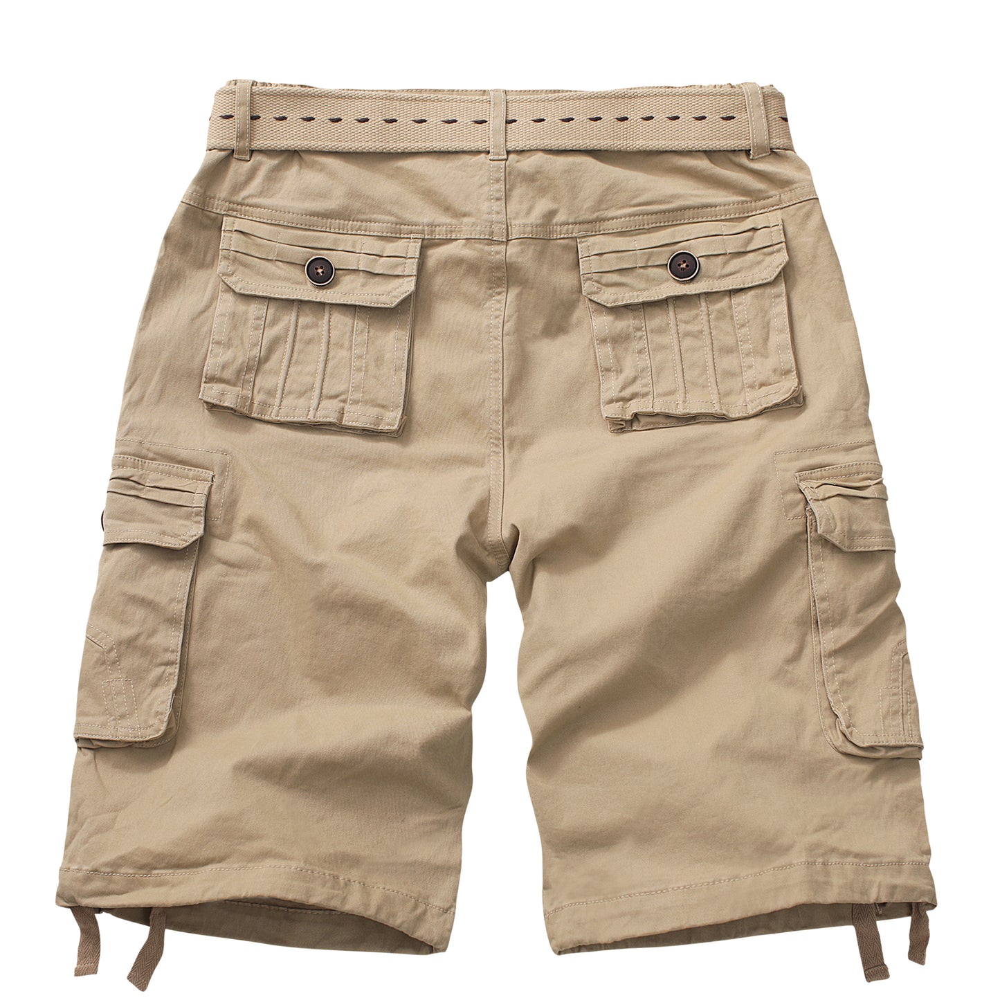 Women's Casual Fitted Multi-Pockets Twill Bermuda Cargo Shorts(No Belt)