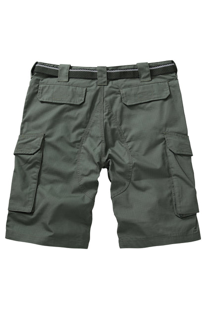 TRGPSG Men's Hiking Shorts Elastic Waist Tactical Work Shorts Lightweight Casual Fishing Cargo Shorts for Men with 6 Pockets