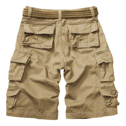 TRGPSG Women's Cargo Shorts, 9-Pocket Cotton Blend Utility Shorts for Hiking and Work, Mid-Rise Relaxed Fit Summer Apparel