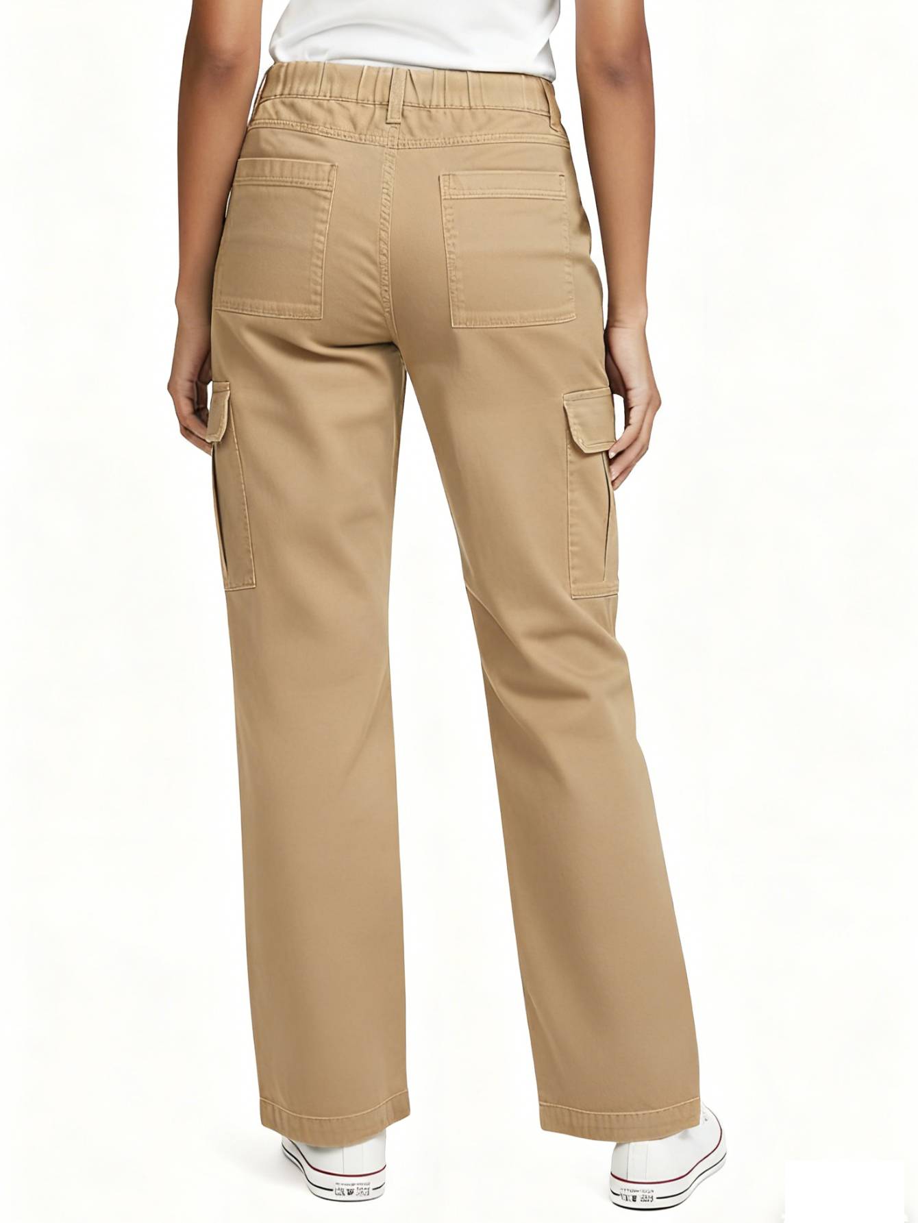 TRGPSG Women's High Waisted Cargo Pants, Wide Leg Baggy Y2K Streetwear Trousers, 7-Pocket Cotton Twill Tactical Pants for Work, Outdoor & Casual