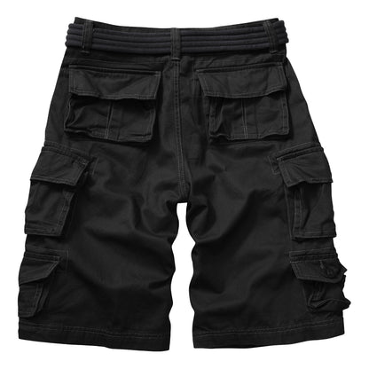 TRGPSG Women's Cargo Shorts, 9-Pocket Cotton Blend Utility Shorts for Hiking and Work, Mid-Rise Relaxed Fit Summer Apparel