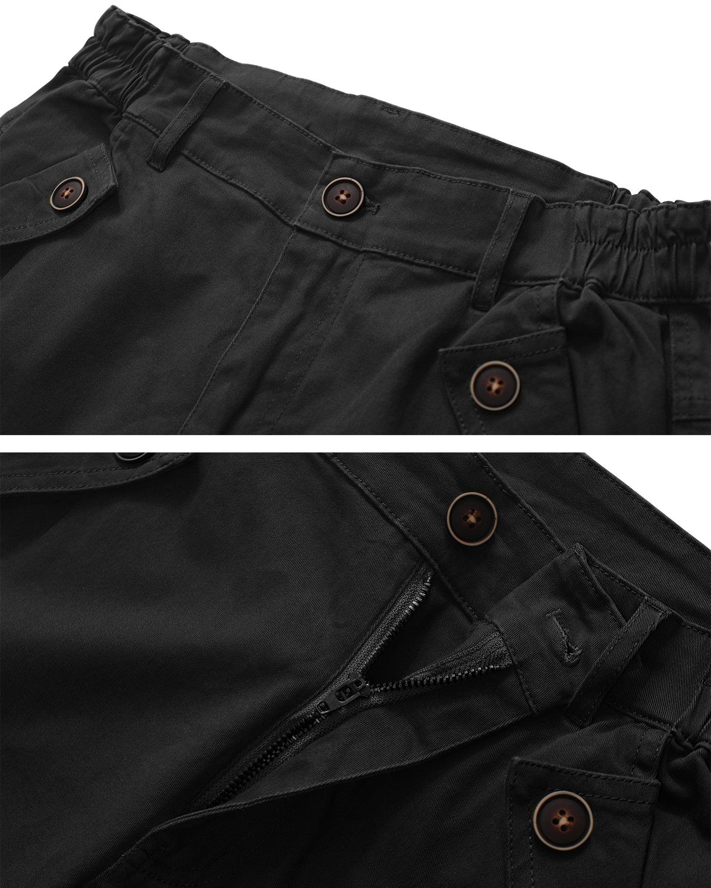 Women's Casual Fitted Multi-Pockets Twill Bermuda Cargo Shorts(No Belt)