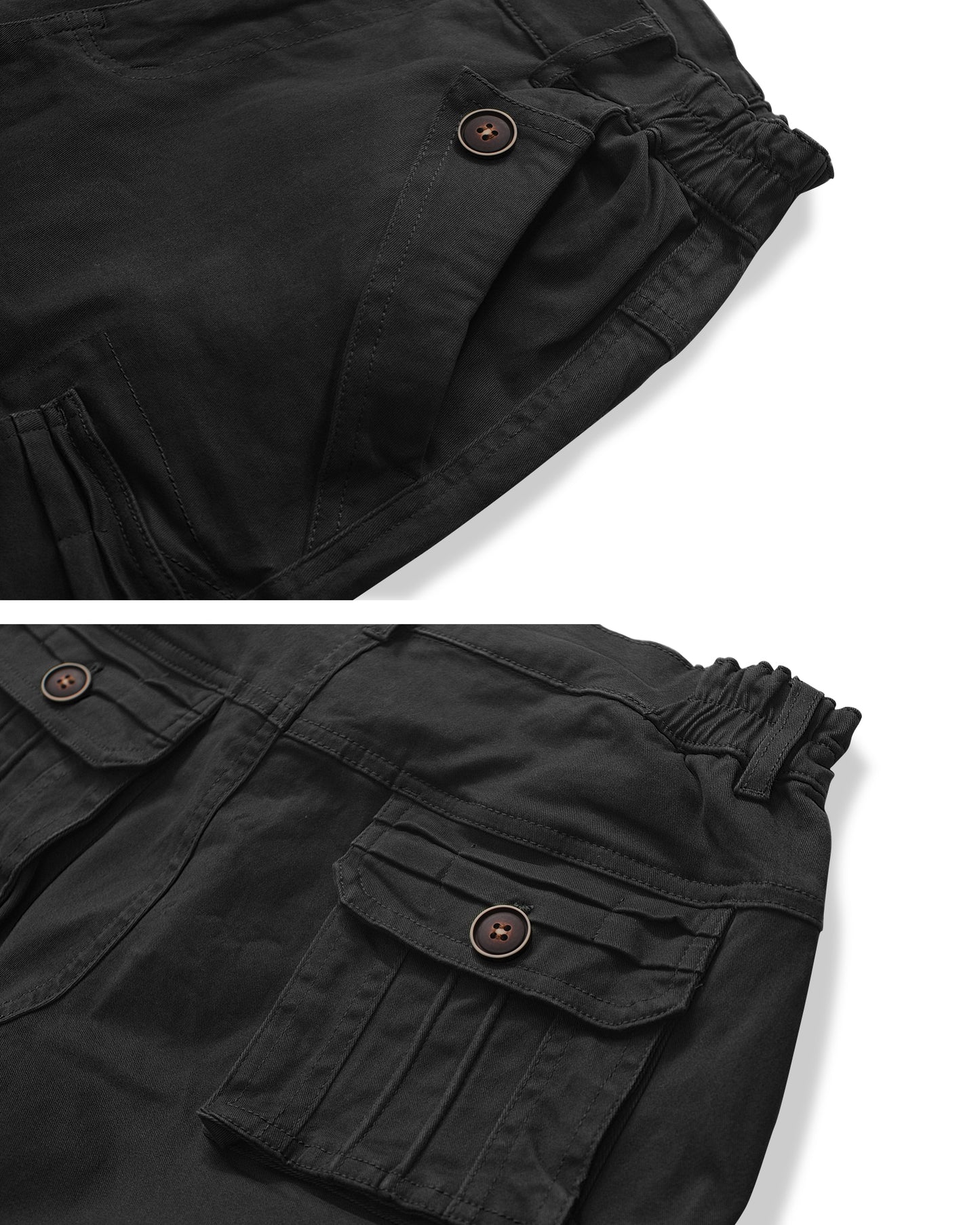 Women's Casual Fitted Multi-Pockets Twill Bermuda Cargo Shorts(No Belt)