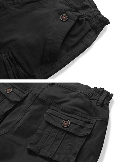 Women's Casual Fitted Multi-Pockets Twill Bermuda Cargo Shorts(No Belt)