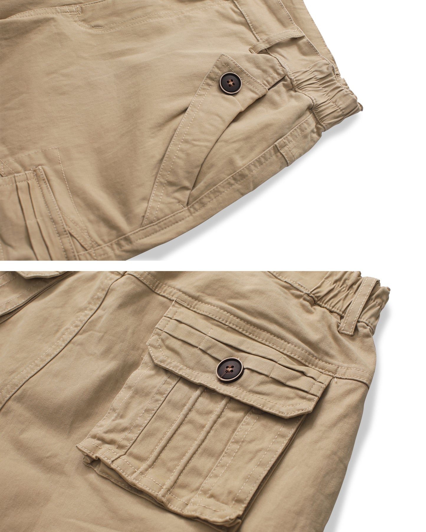 Women's Casual Fitted Multi-Pockets Twill Bermuda Cargo Shorts(No Belt)