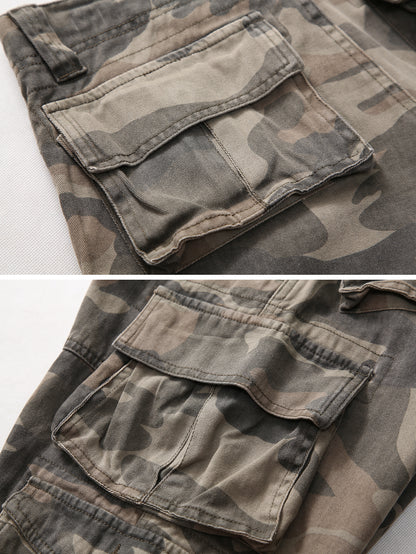TRGPSG Women's Cargo Shorts, 9-Pocket Cotton Blend Utility Shorts for Hiking and Work, Mid-Rise Relaxed Fit Summer Apparel