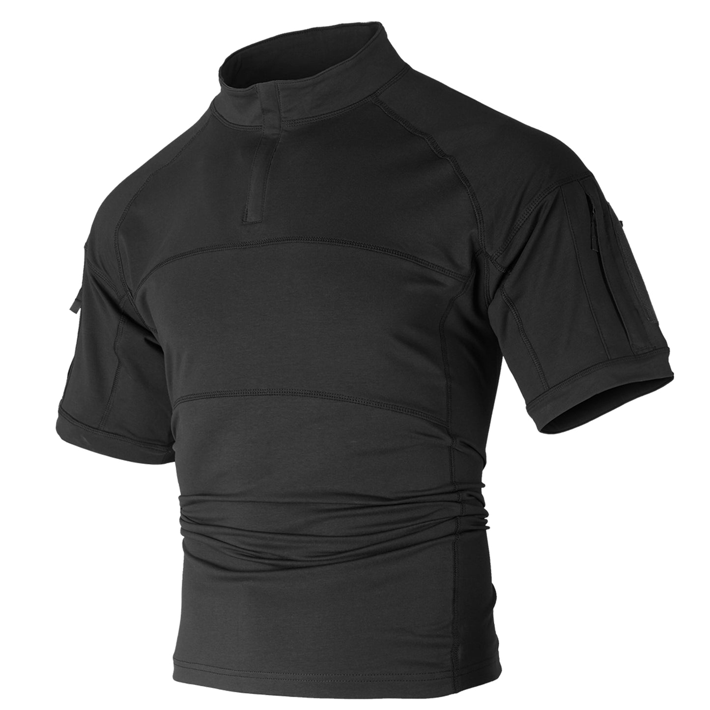 TRGPSG Short Sleeve Work Hiking Shirt for Men, 1/4 Zip Quick Dry Workout Gym T-Shirt with Zipper Pockets