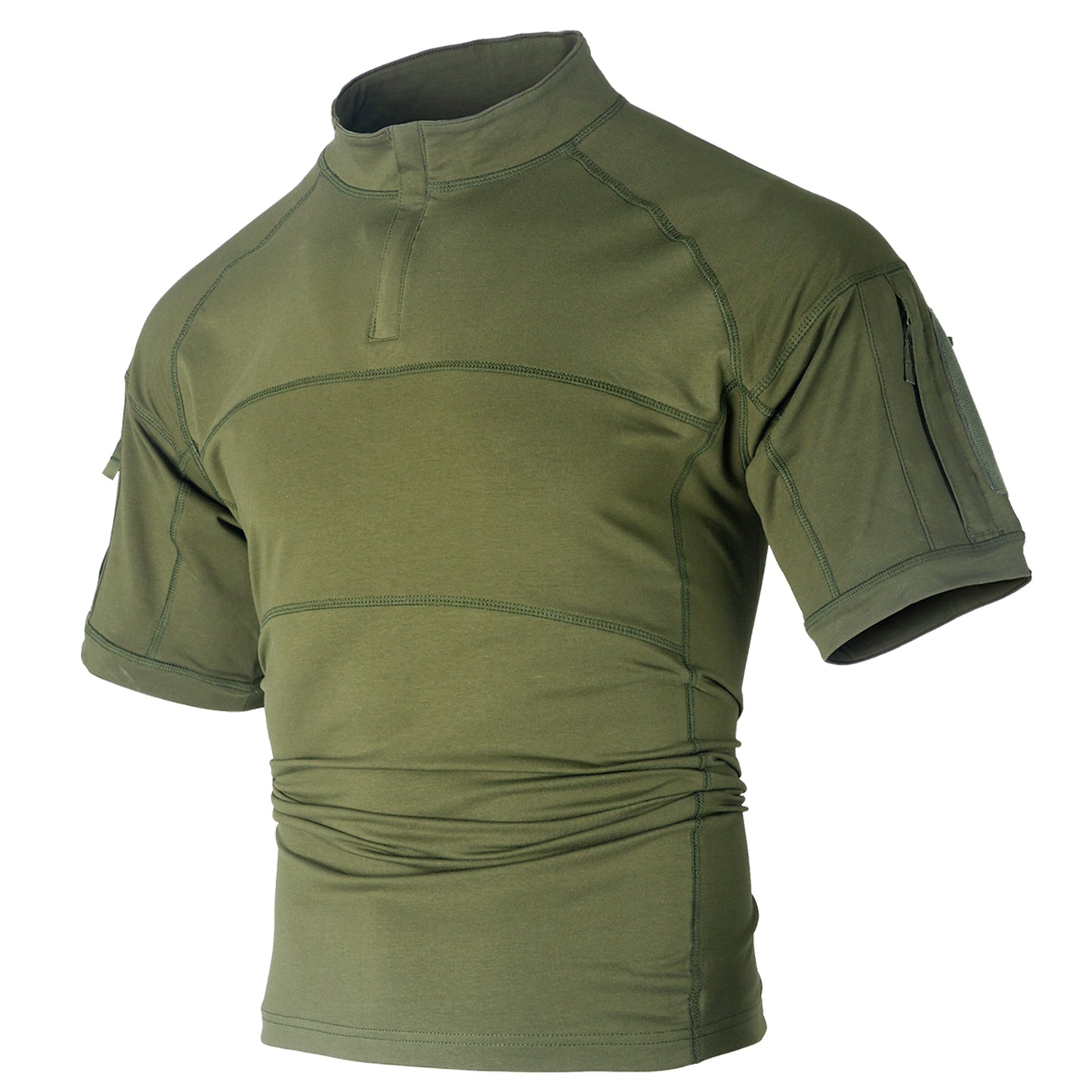 TRGPSG Short Sleeve Work Hiking Shirt for Men, 1/4 Zip Quick Dry Workout Gym T-Shirt with Zipper Pockets